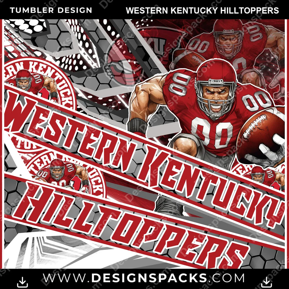 College Sport Fathead Western Kentucky Hilltoppers NCAA College Sport Tumbler Digital Wrap Design Download