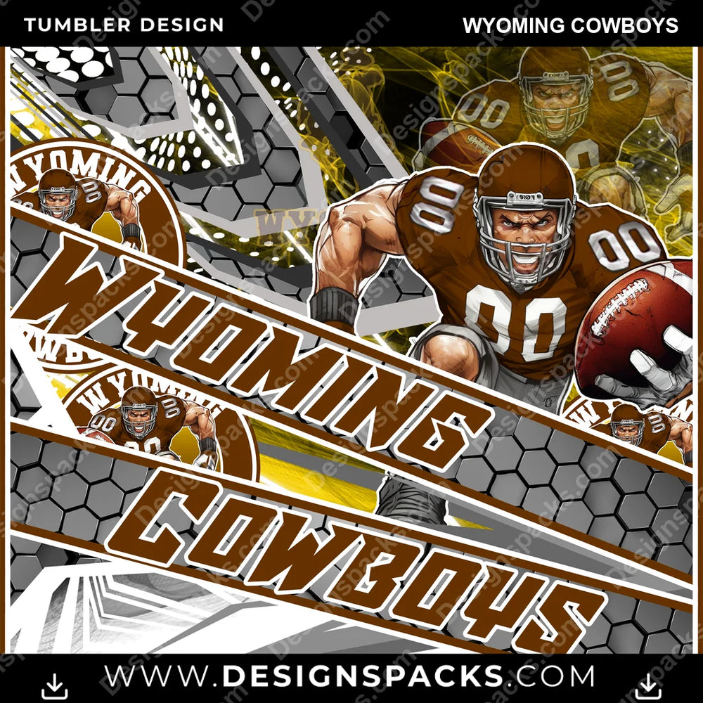 College Sport Fathead Wyoming Cowboys NCAA College Sport Tumbler Digital Wrap Design Download
