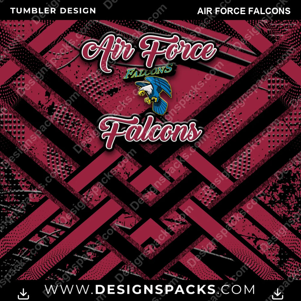 College Sport Glitter Stripe Air Force Falcons NCAA College Sport Tumbler Digital Wrap Design Download