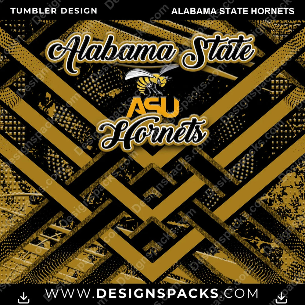 College Sport Glitter Stripe Alabama State Hornets NCAA College Sport Tumbler Digital Wrap Design Download