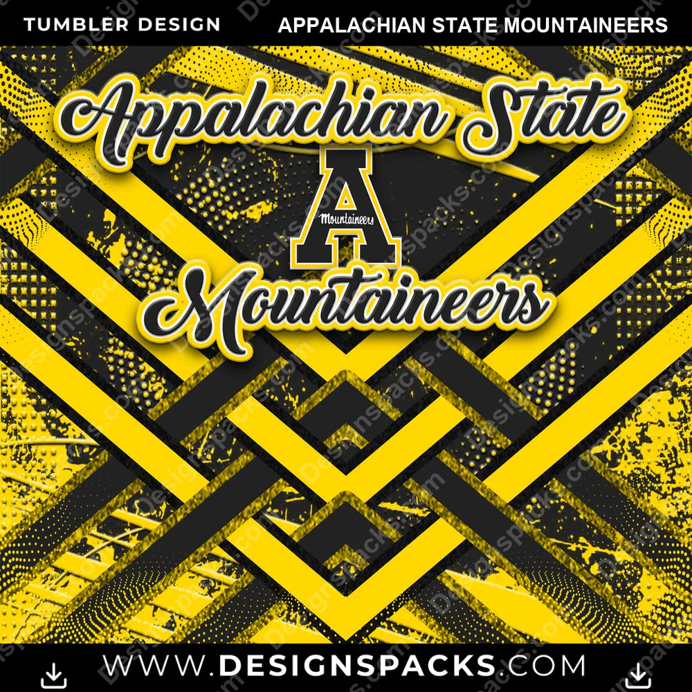 College Sport Glitter Stripe Appalachian State Mountaineers NCAA College Sport Tumbler Digital Wrap Design Download