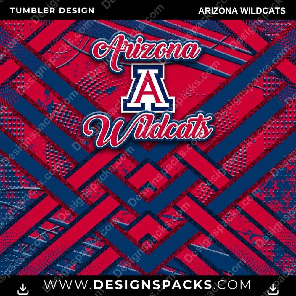 College Sport Glitter Stripe Arizona Wildcats NCAA College Sport Tumbler Digital Wrap Design Download