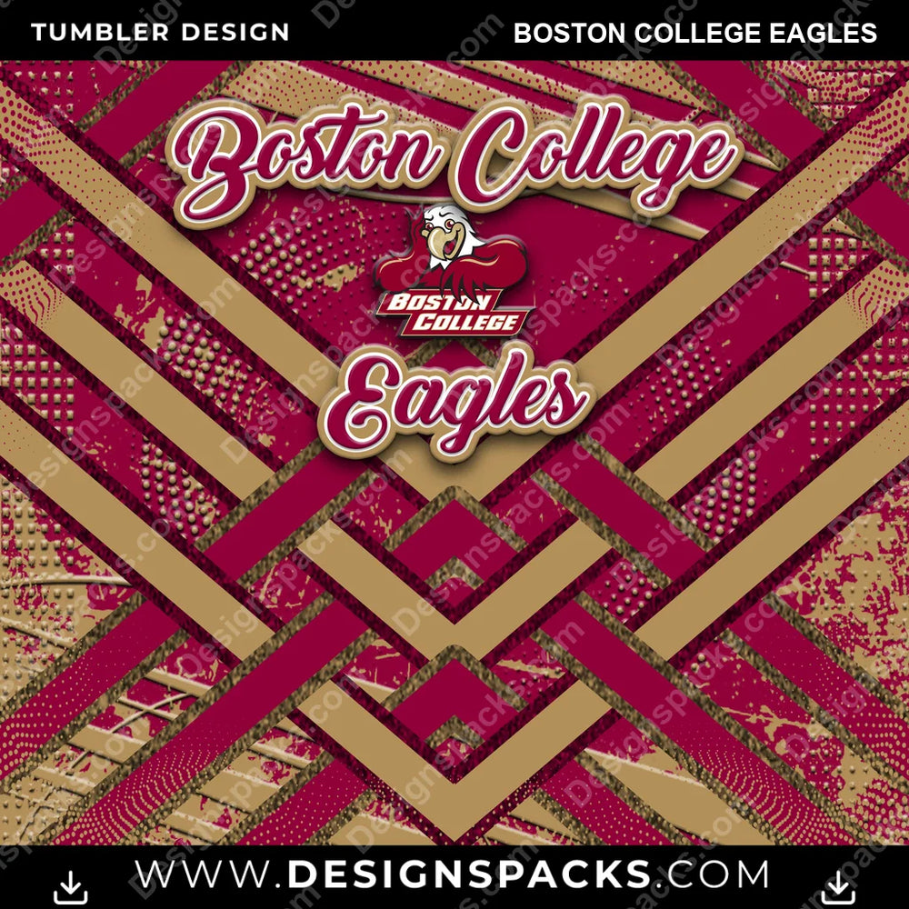 College Sport Glitter Stripe Boston College Eagles NCAA College Sport Tumbler Digital Wrap Design Download