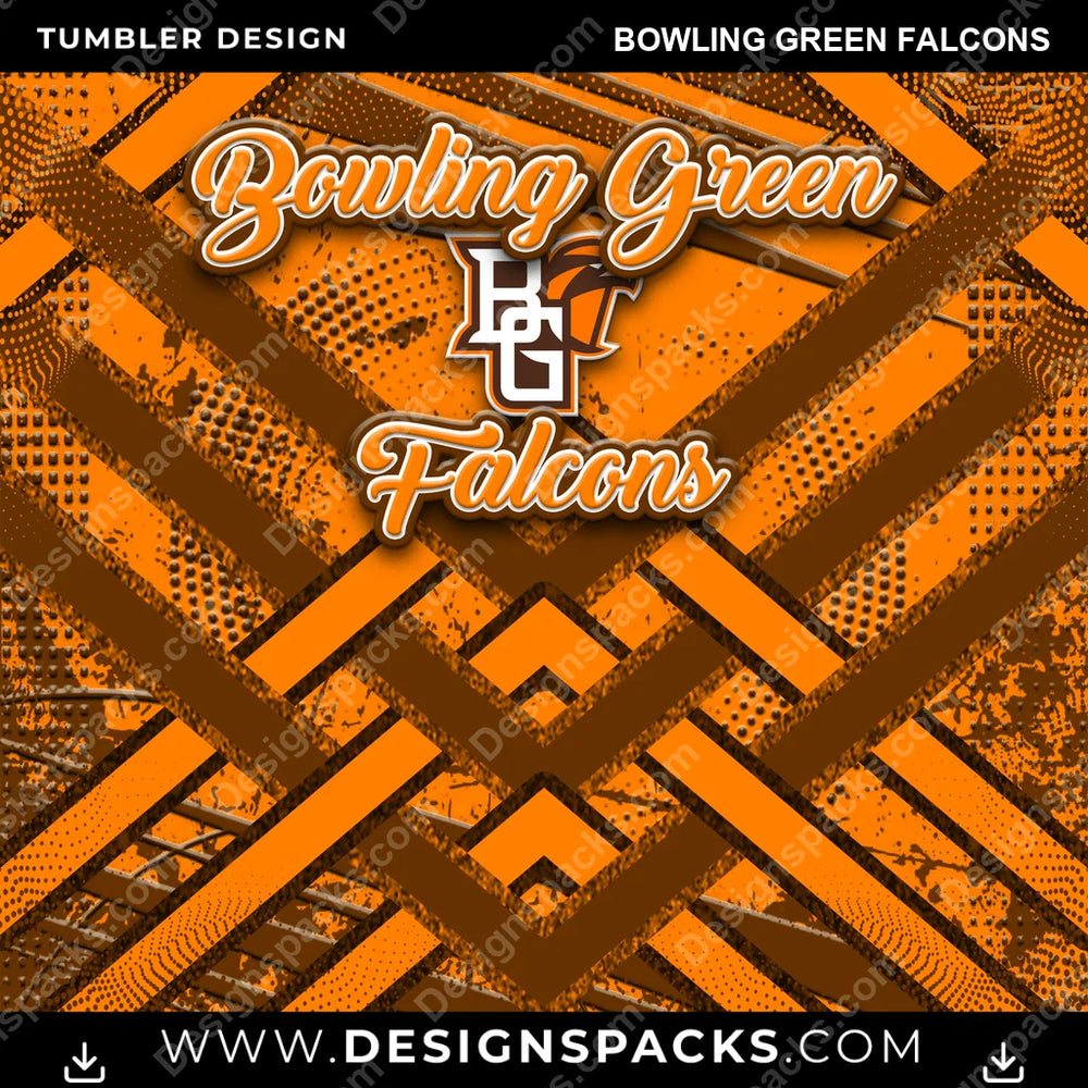 College Sport Glitter Stripe Bowling Green Falcons NCAA College Sport Tumbler Digital Wrap Design Download