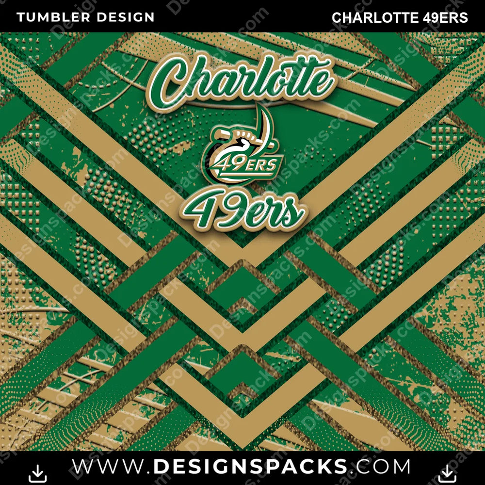 College Sport Glitter Stripe Charlotte 49ers NCAA College Sport Tumbler Digital Wrap Design Download