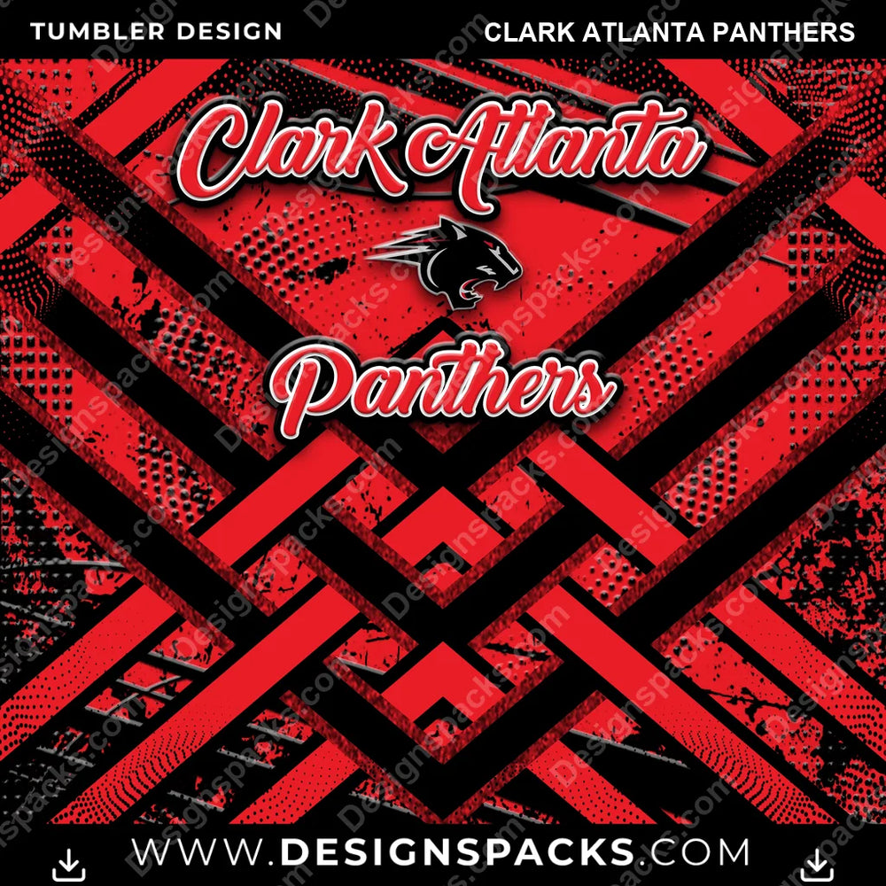 College Sport Glitter Stripe Clark Atlanta Panthers NCAA College Sport Tumbler Digital Wrap Design Download
