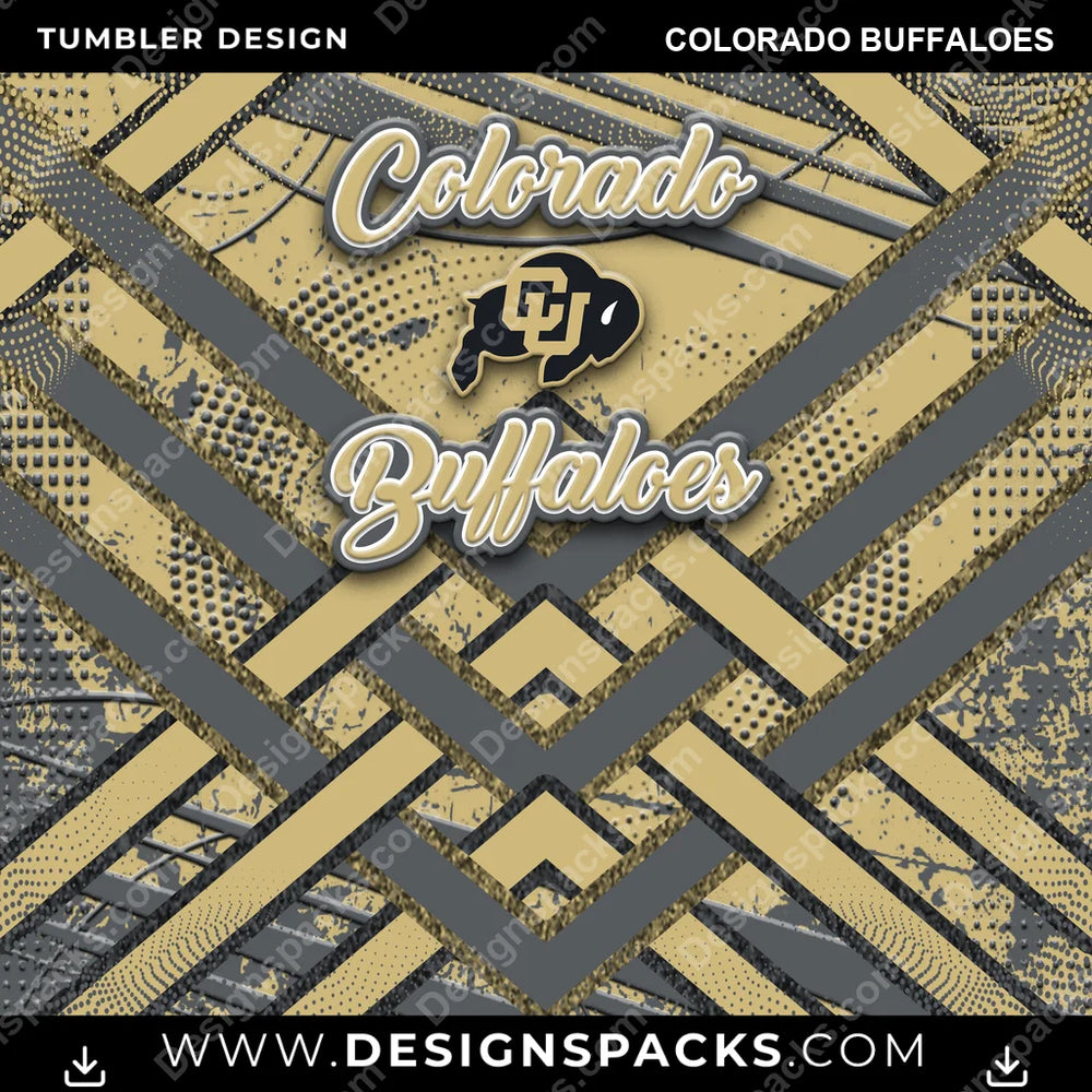 College Sport Glitter Stripe Colorado Buffaloes NCAA College Sport Tumbler Digital Wrap Design Download