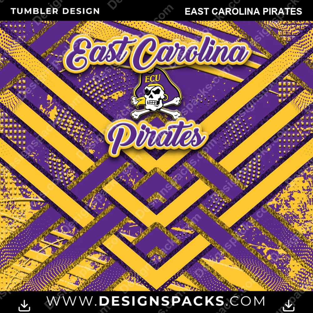 College Sport Glitter Stripe East Carolina Pirates NCAA College Sport Tumbler Digital Wrap Design Download