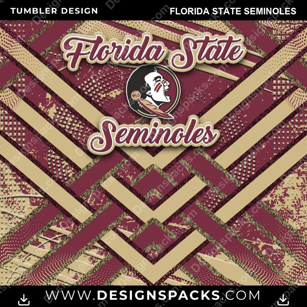 College Sport Glitter Stripe Florida State Seminoles NCAA College Sport Tumbler Digital Wrap Design Download