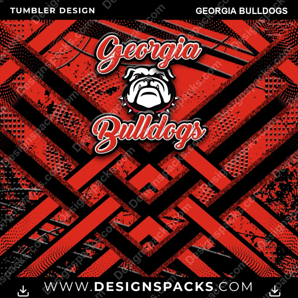 College Sport Glitter Stripe Georgia Bulldogs NCAA College Sport Tumbler Digital Wrap Design Download