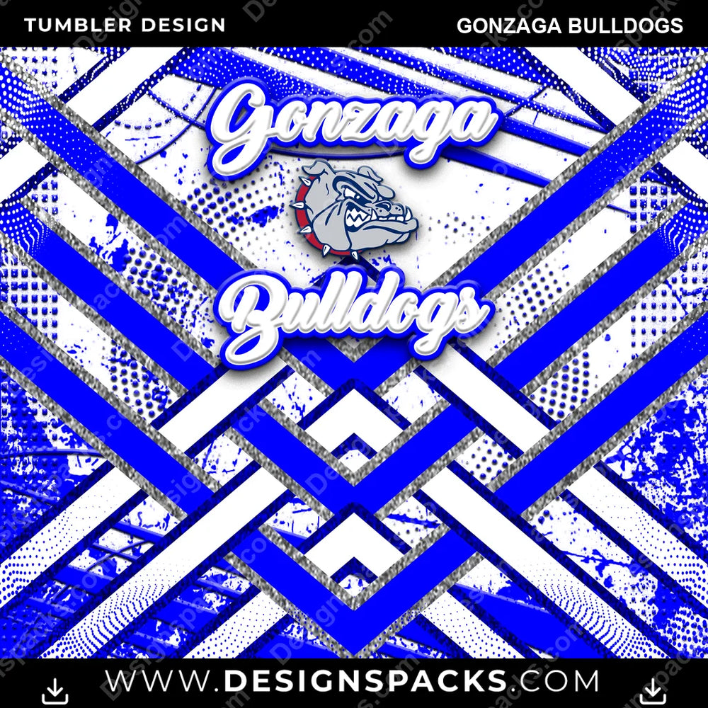 College Sport Glitter Stripe Gonzaga Bulldogs NCAA College Sport Tumbler Digital Wrap Design Download