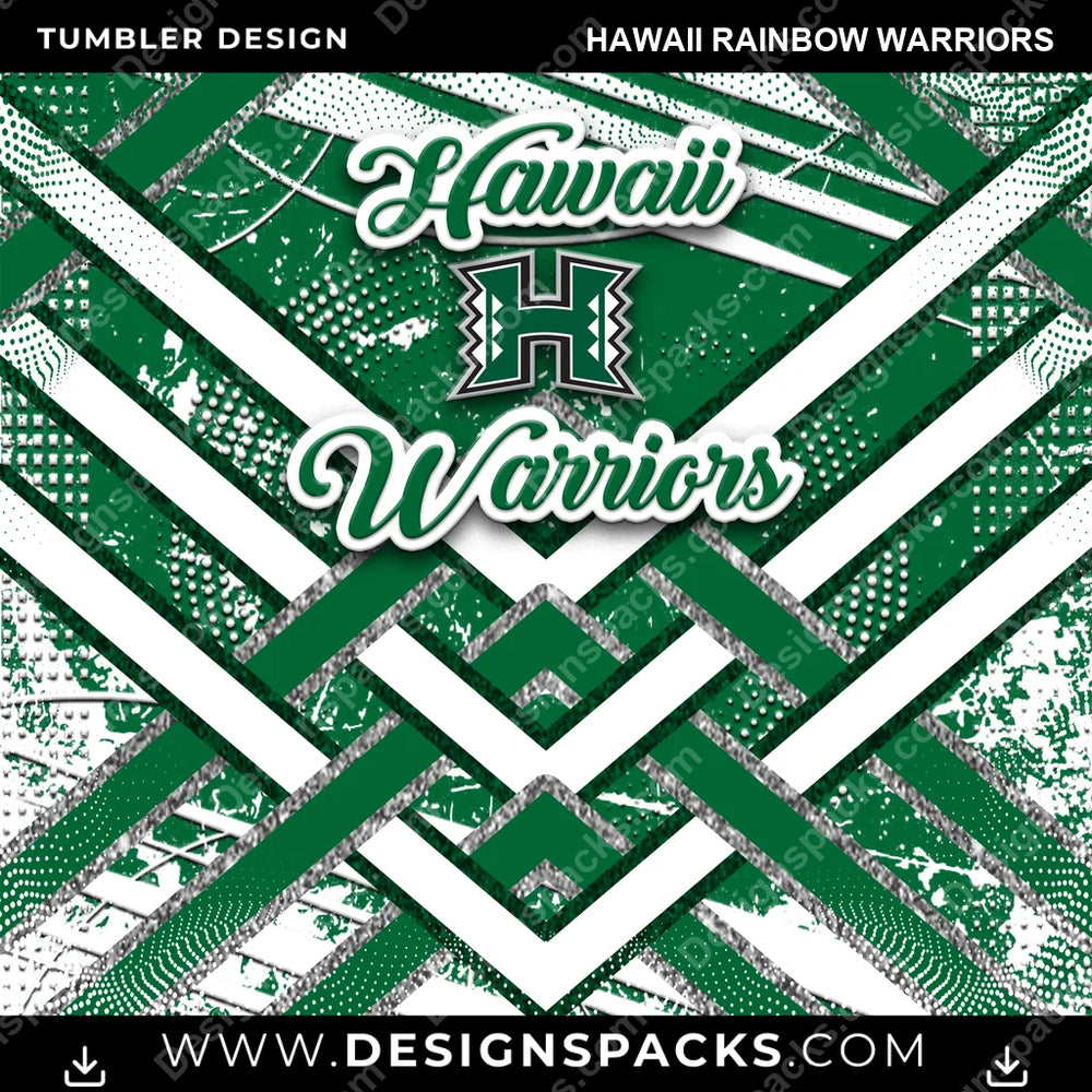 College Sport Glitter Stripe Hawaii Rainbow Warriors NCAA College Sport Tumbler Digital Wrap Design Download