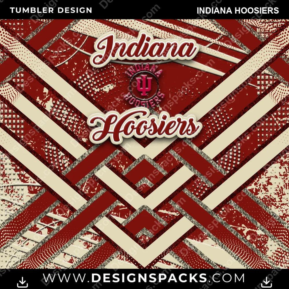 College Sport Glitter Stripe Indiana Hoosiers NCAA College Sport Tumbler Digital Wrap Design Download