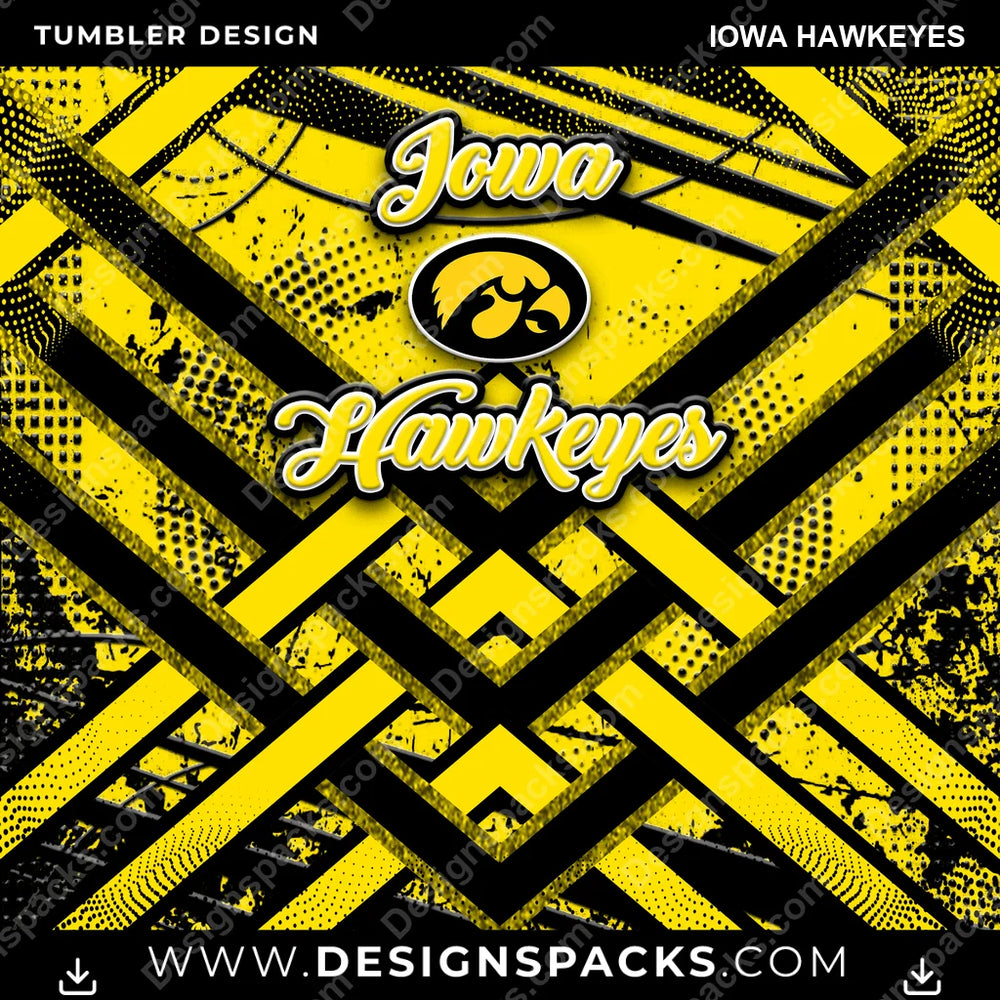 College Sport Glitter Stripe Iowa Hawkeyes NCAA College Sport Tumbler Digital Wrap Design Download