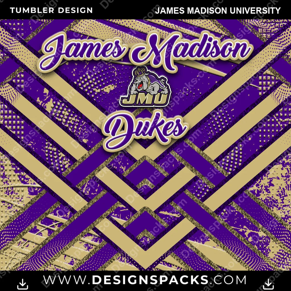 College Sport Glitter Stripe James Madison University NCAA College Sport Tumbler Digital Wrap Design Download