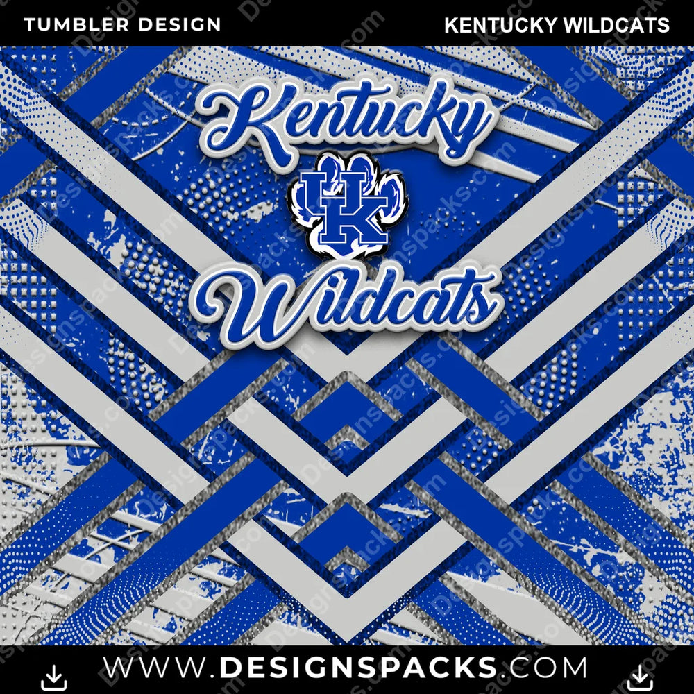 College Sport Glitter Stripe Kentucky Wildcats NCAA College Sport Tumbler Digital Wrap Design Download