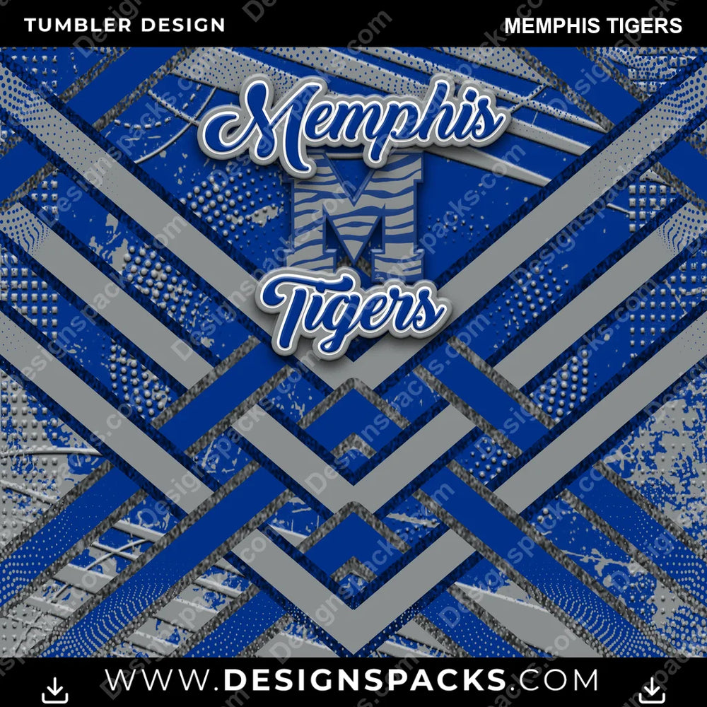 College Sport Glitter Stripe Memphis Tigers NCAA College Sport Tumbler Digital Wrap Design Download