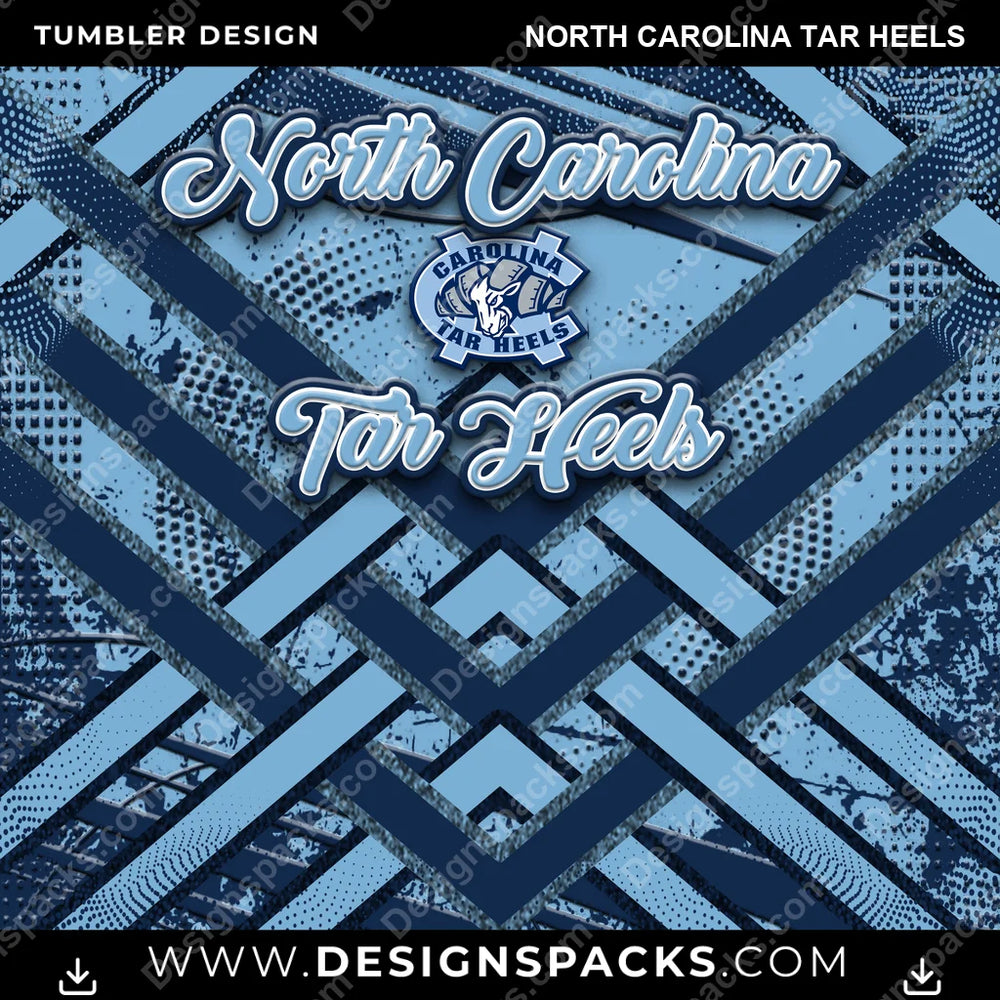 College Sport Glitter Stripe North Carolina Tar Heels NCAA College Sport Tumbler Digital Wrap Design Download