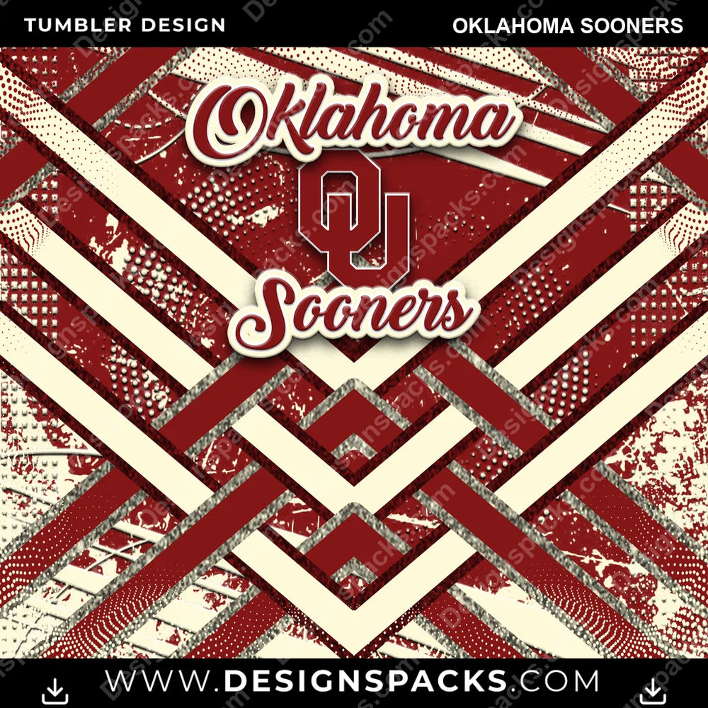 College Sport Glitter Stripe Oklahoma Sooners NCAA College Sport Tumbler Digital Wrap Design Download