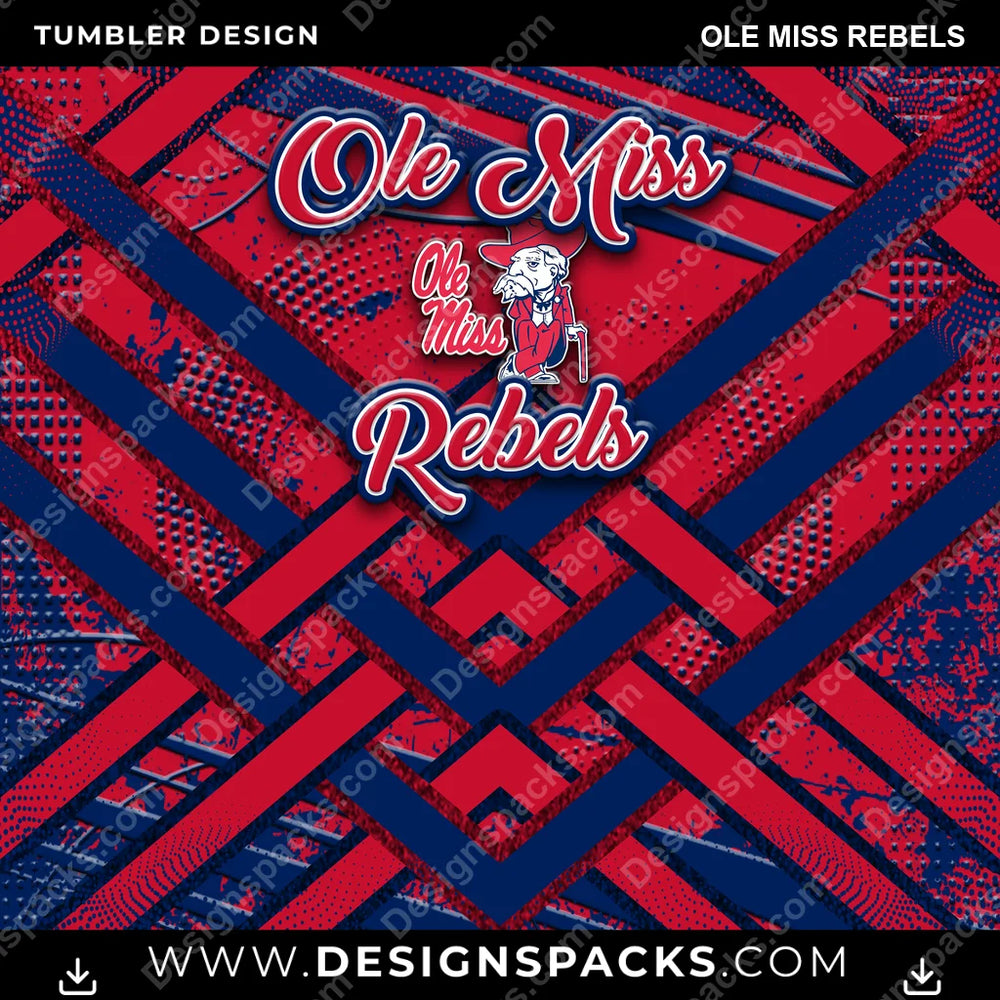 College Sport Glitter Stripe Ole Miss Rebels NCAA College Sport Tumbler Digital Wrap Design Download