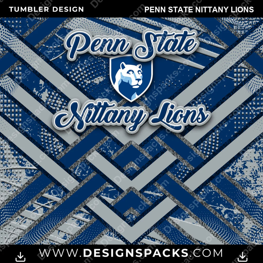 College Sport Glitter Stripe Penn State Nittany Lions NCAA College Sport Tumbler Digital Wrap Design Download