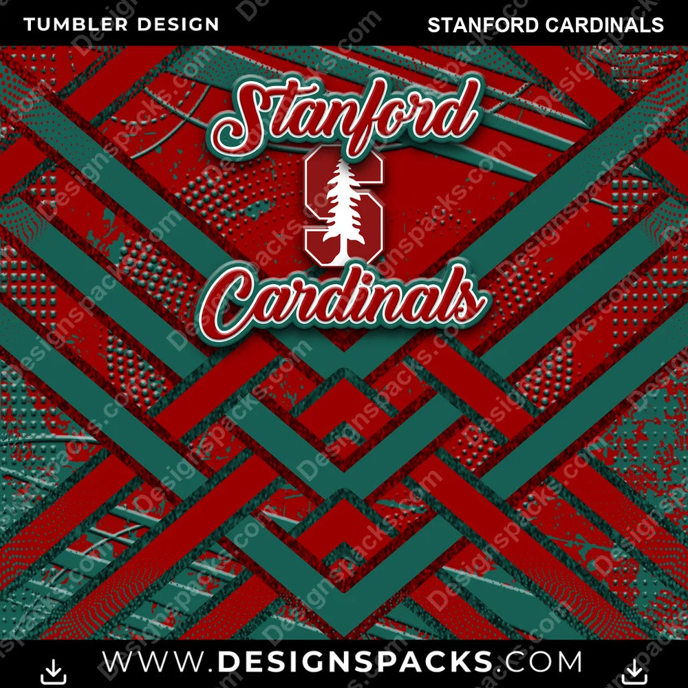 College Sport Glitter Stripe Stanford Cardinals NCAA College Sport Tumbler Digital Wrap Design Download