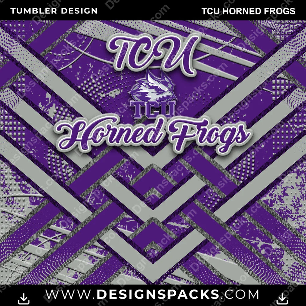 College Sport Glitter Stripe TCU Horned Frogs NCAA College Sport Tumbler Digital Wrap Design Download