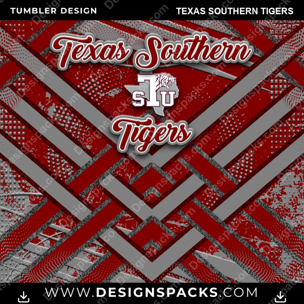College Sport Glitter Stripe Texas Southern Tigers NCAA College Sport Tumbler Digital Wrap Design Download