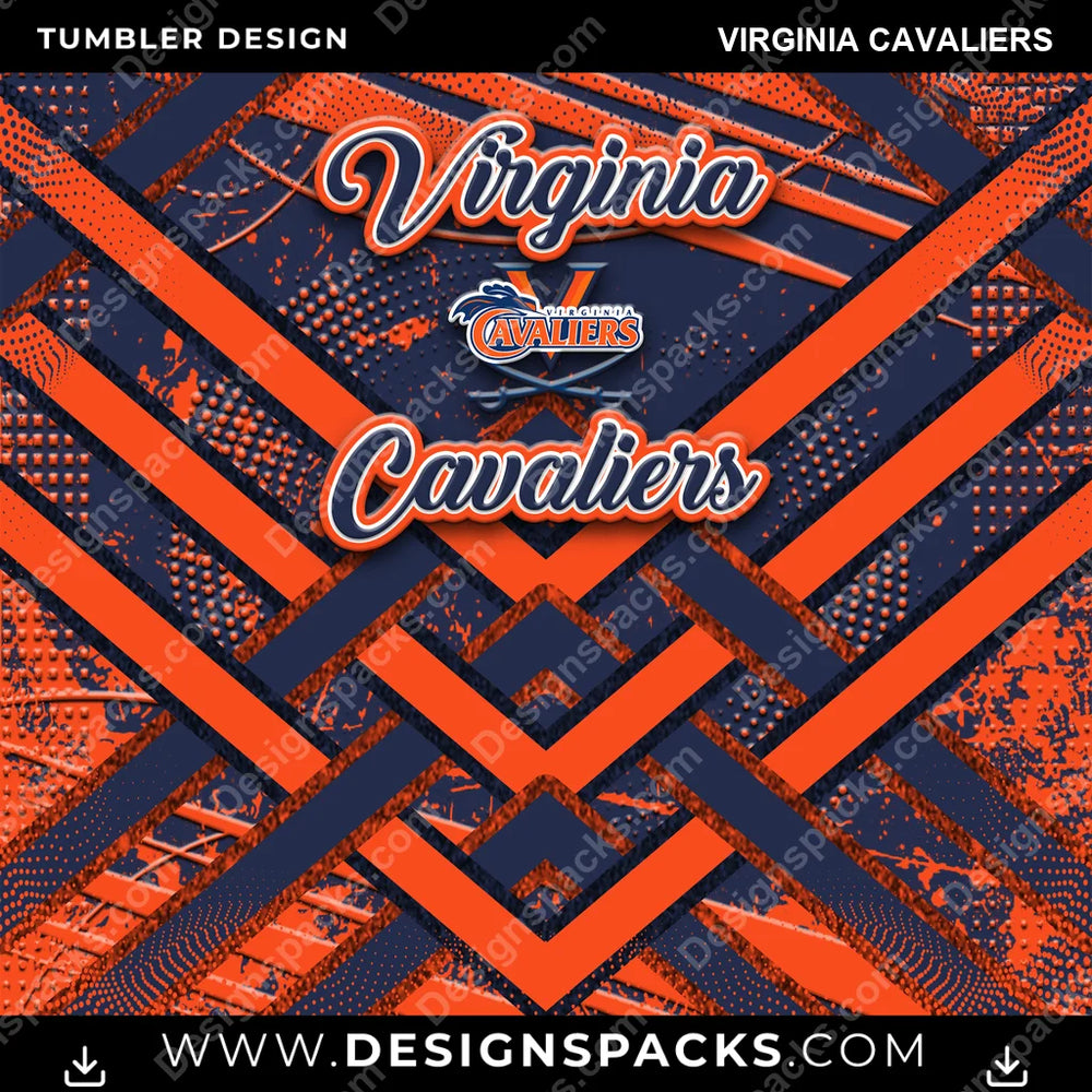 College Sport Glitter Stripe Virginia Cavaliers NCAA College Sport Tumbler Digital Wrap Design Download