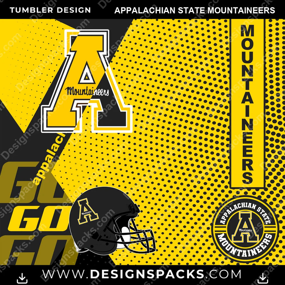 College Sport GO Appalachian State Mountaineers NCAA College Sport Tumbler Digital Wrap Design Download