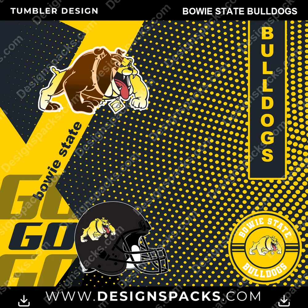 College Sport GO Bowie State Bulldogs NCAA College Sport Tumbler Digital Wrap Design Download