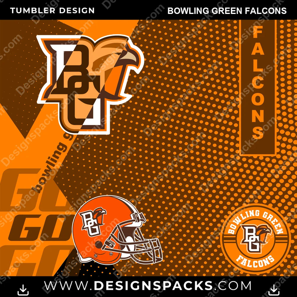College Sport GO Bowling Green Falcons NCAA College Sport Tumbler Digital Wrap Design Download