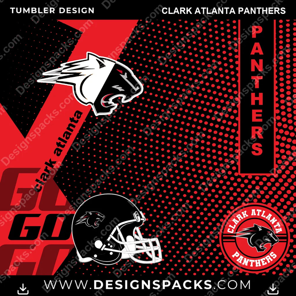 College Sport GO Clark Atlanta Panthers NCAA College Sport Tumbler Digital Wrap Design Download