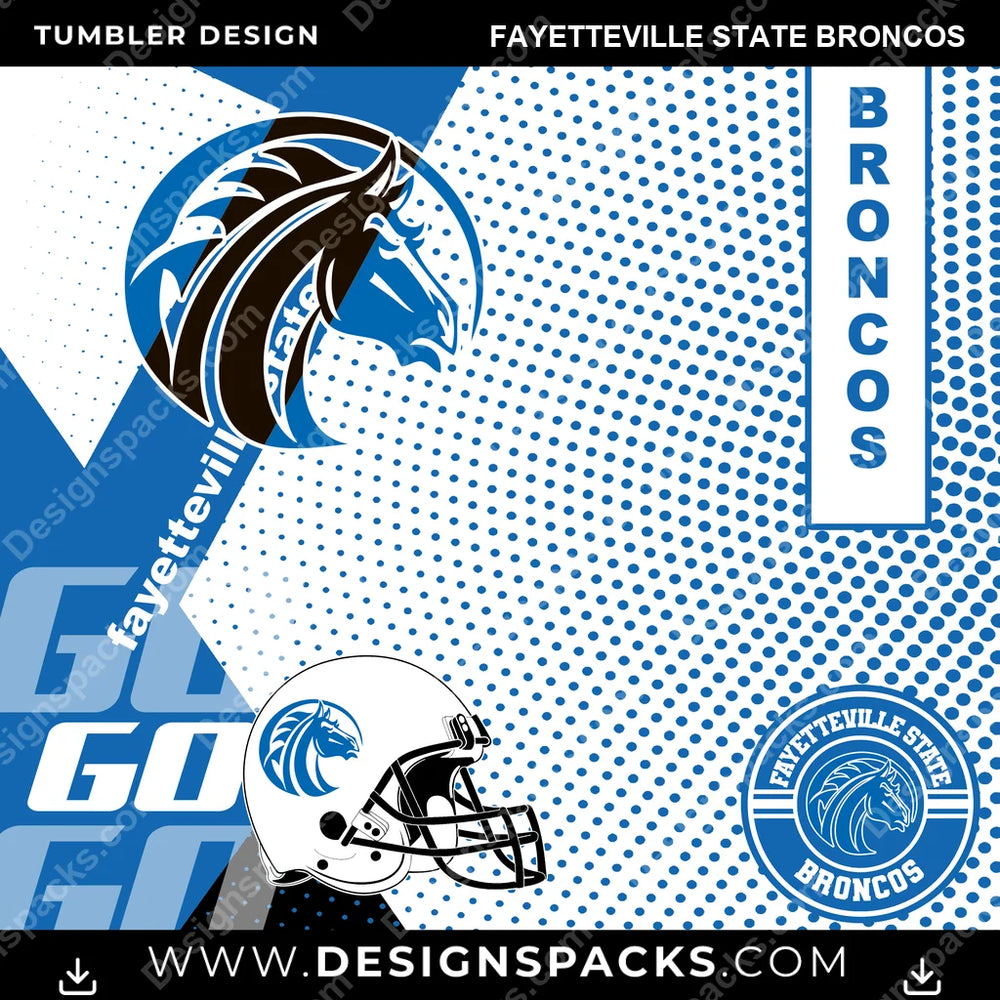 College Sport GO Fayetteville State Broncos NCAA College Sport Tumbler Digital Wrap Design Download