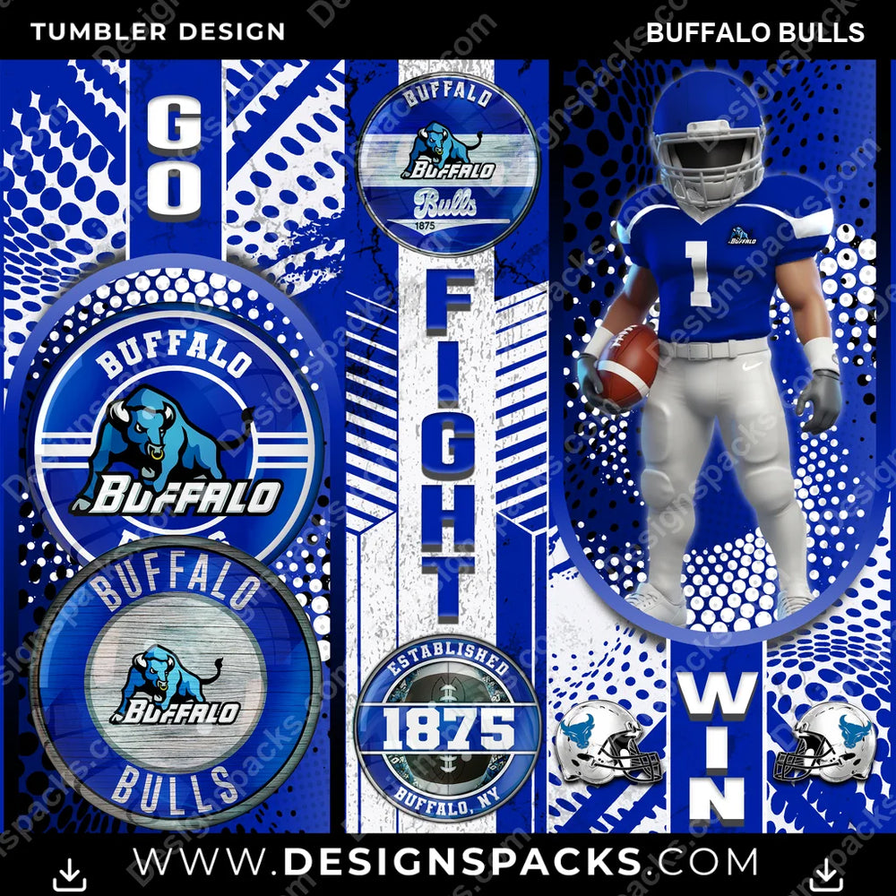 College Sport Go Fight Win Buffalo Bulls NCAA College Sport Tumbler Digital Wrap Design Download