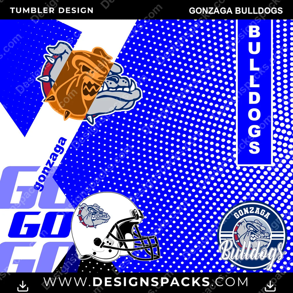 College Sport GO Gonzaga Bulldogs NCAA College Sport Tumbler Digital Wrap Design Download