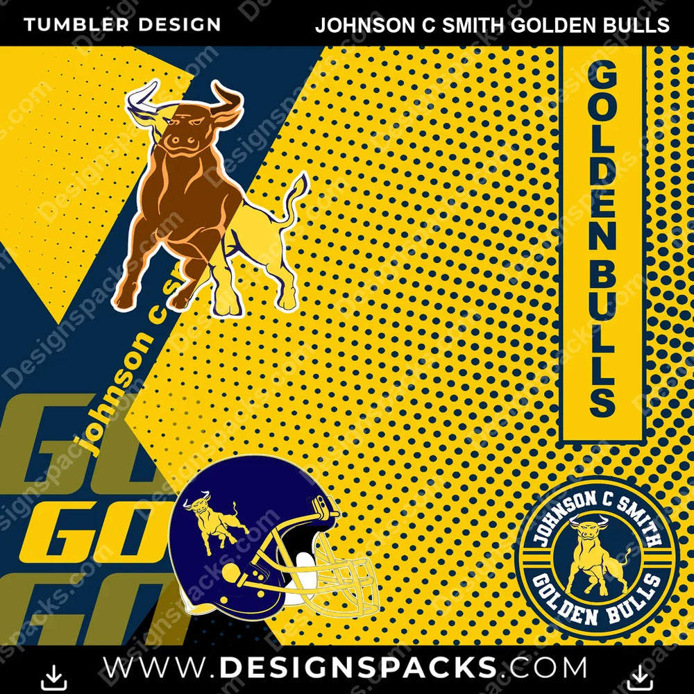 College Sport GO Johnson C Smith Golden Bulls NCAA College Sport Tumbler Digital Wrap Design Download