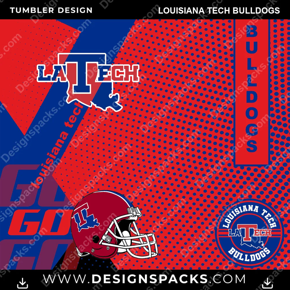College Sport GO Louisiana Tech Bulldogs NCAA College Sport Tumbler Digital Wrap Design Download