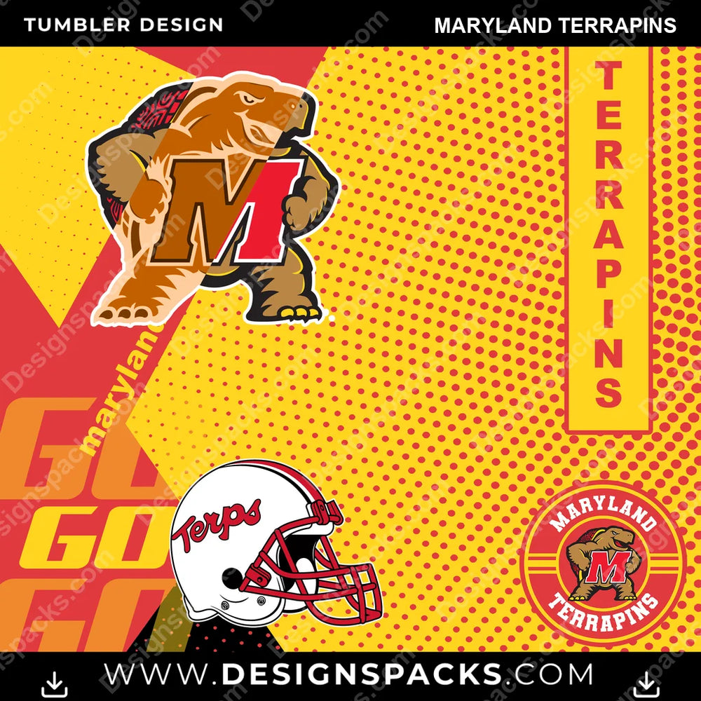 College Sport GO Maryland Terrapins NCAA College Sport Tumbler Digital Wrap Design Download