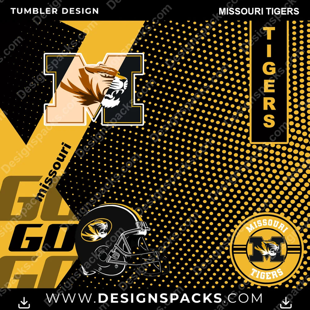 College Sport GO Missouri Tigers NCAA College Sport Tumbler Digital Wrap Design Download