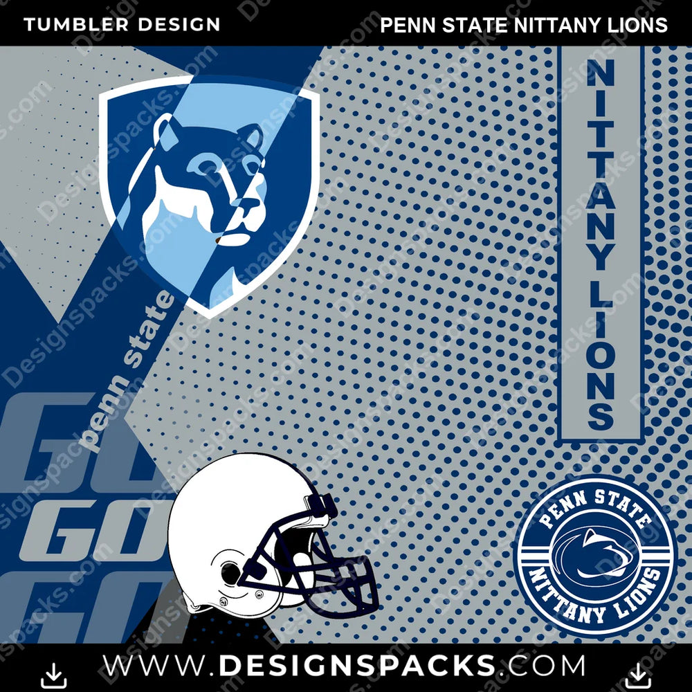 College Sport GO Penn State Nittany Lions NCAA College Sport Tumbler Digital Wrap Design Download