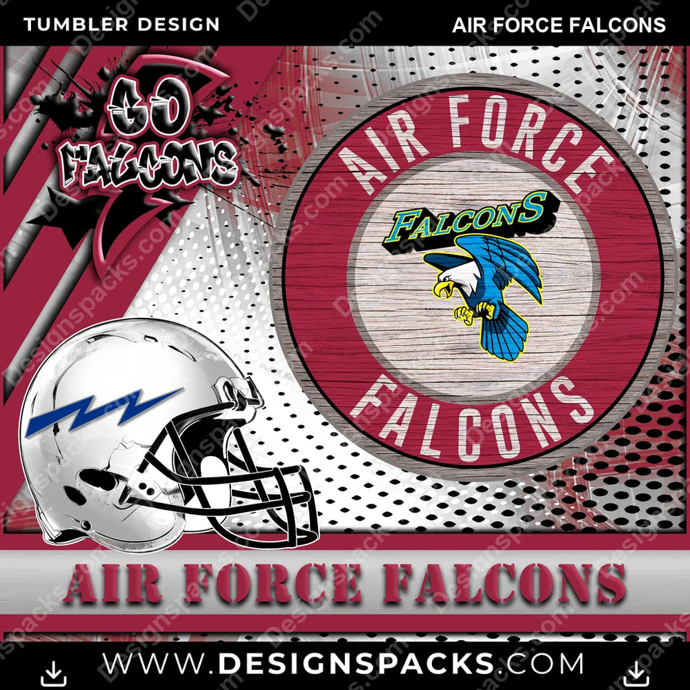 College Sport Go Team 2 Air Force Falcons NCAA College Sport Tumbler Digital Wrap Design Download