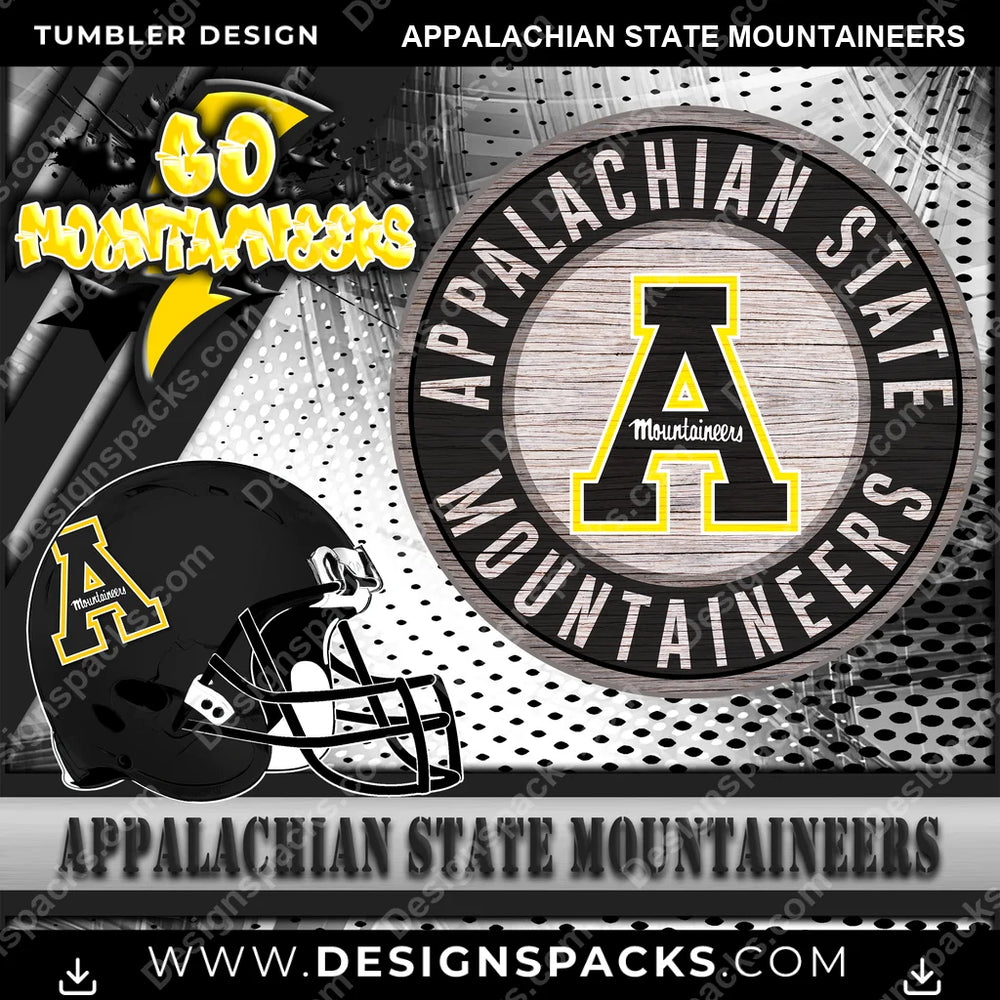 College Sport Go Team 2 Appalachian State Mountaineers NCAA College Sport Tumbler Digital Wrap Design Download