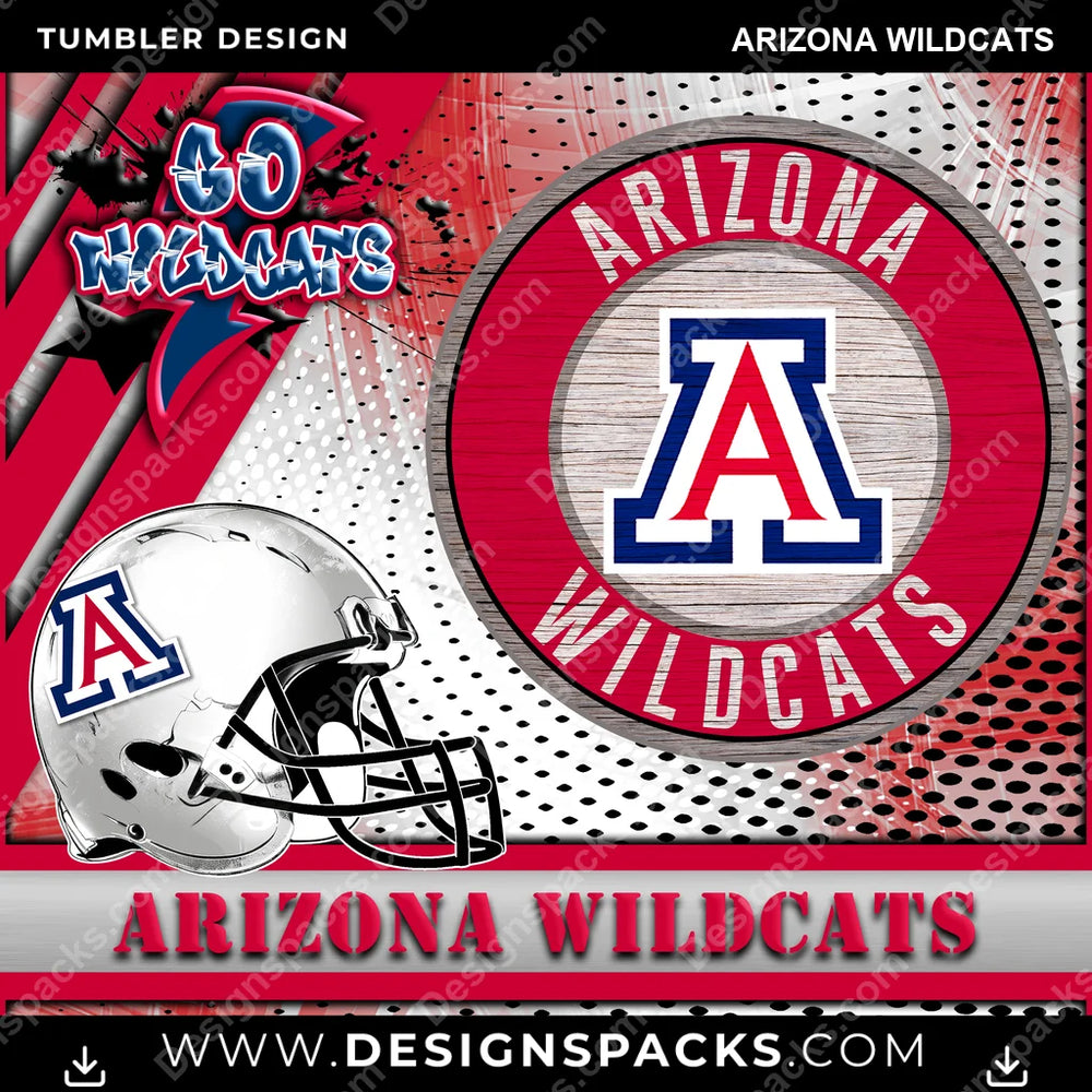 College Sport Go Team 2 Arizona Wildcats NCAA College Sport Tumbler Digital Wrap Design Download