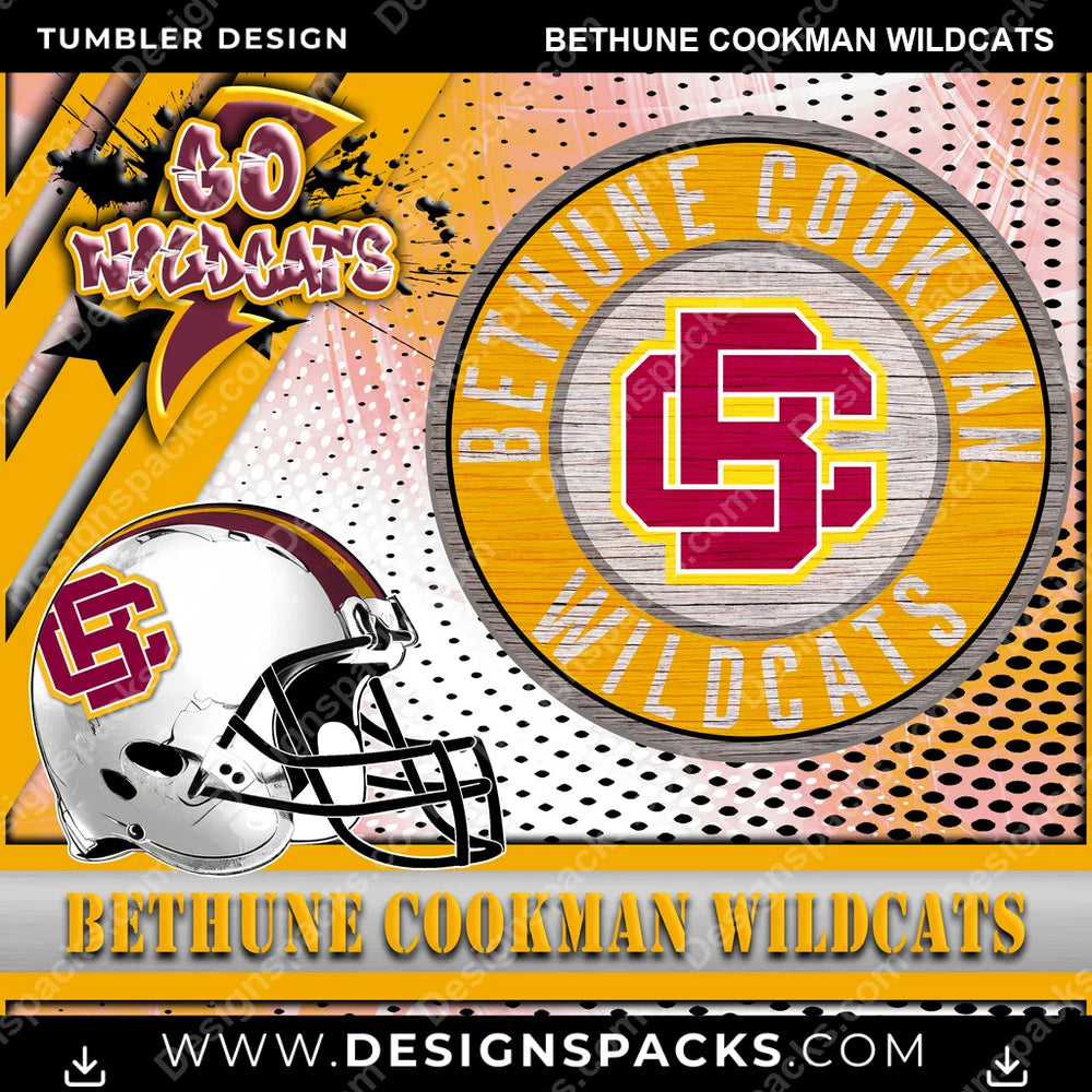 College Sport Go Team 2 Bethune Cookman Wildcats NCAA College Sport Tumbler Digital Wrap Design Download