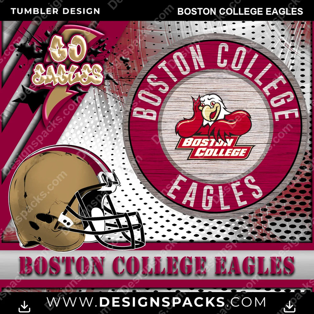College Sport Go Team 2 Boston College Eagles NCAA College Sport Tumbler Digital Wrap Design Download