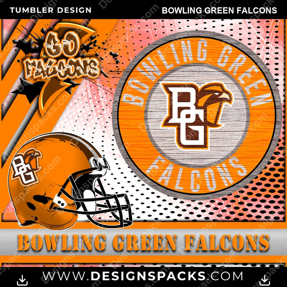 College Sport Go Team 2 Bowling Green Falcons NCAA College Sport Tumbler Digital Wrap Design Download