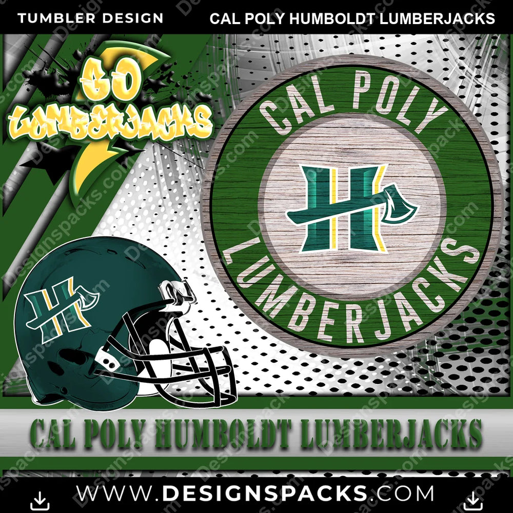 College Sport Go Team 2 Cal Poly Humboldt Lumberjacks NCAA College Sport Tumbler Digital Wrap Design Download