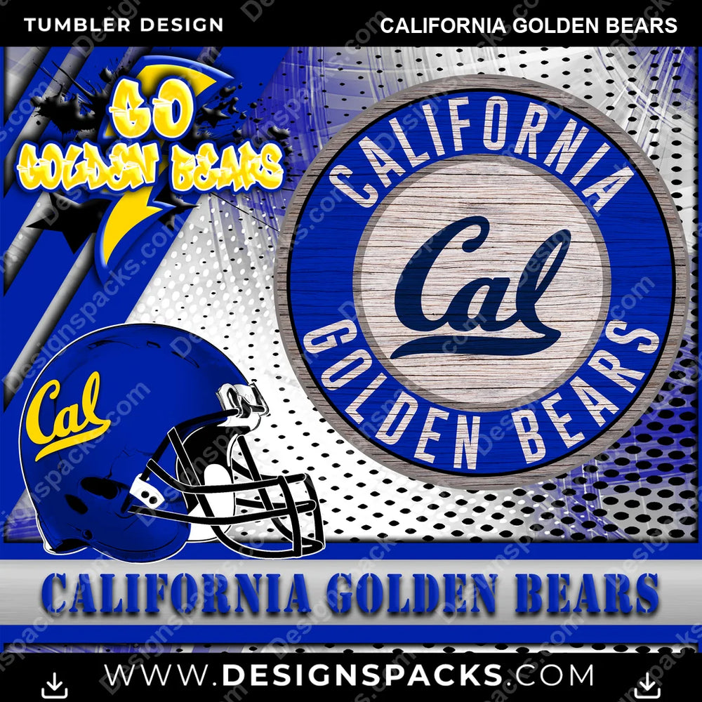 College Sport Go Team 2 California Golden Bears NCAA College Sport Tumbler Digital Wrap Design Download