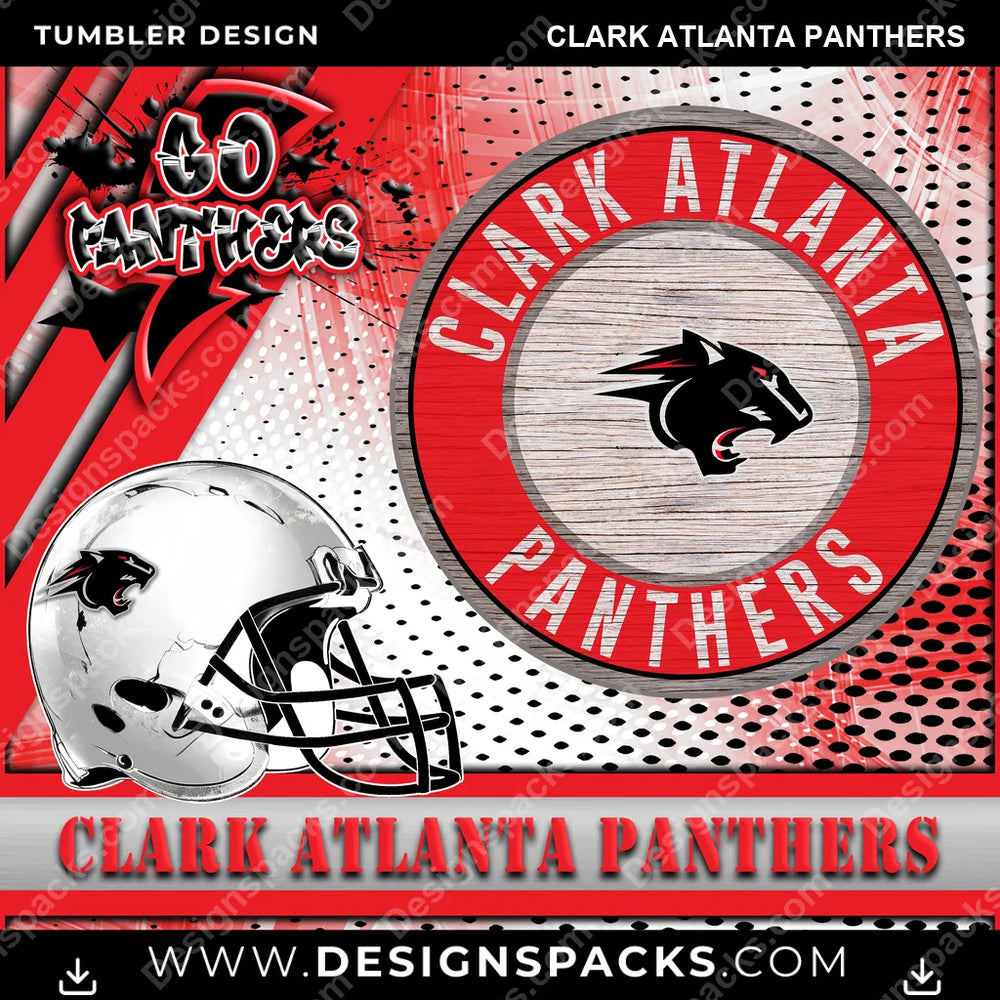 College Sport Go Team 2 Clark Atlanta Panthers NCAA College Sport Tumbler Digital Wrap Design Download